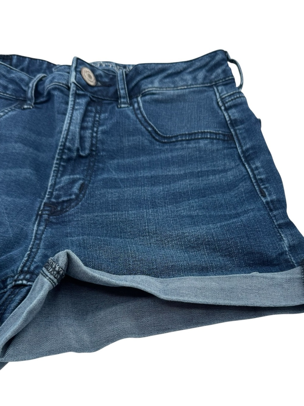 American Eagle Super Stretch Sky High Shortie Jean Shorts Rise 10" Ins 2" Size 4 - Picture 5 of 14